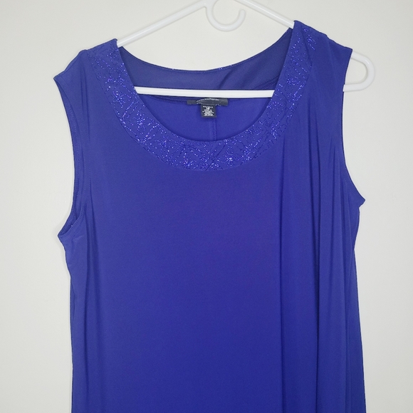 R&M Richards 3221 Sleeveless Evening Dress Royal Blue No Jacket Size 16 Knee - Picture 3 of 8